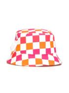 I Pinco Pallino Checked Sun Hat, Girl's, Size: 54 Cm, Pink/purple