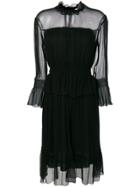 See By Chloé Long Sleeved Chiffon Dress - Black