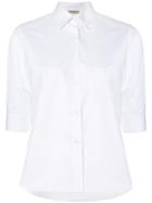 Blanca Cropped Sleeves Shirt - White