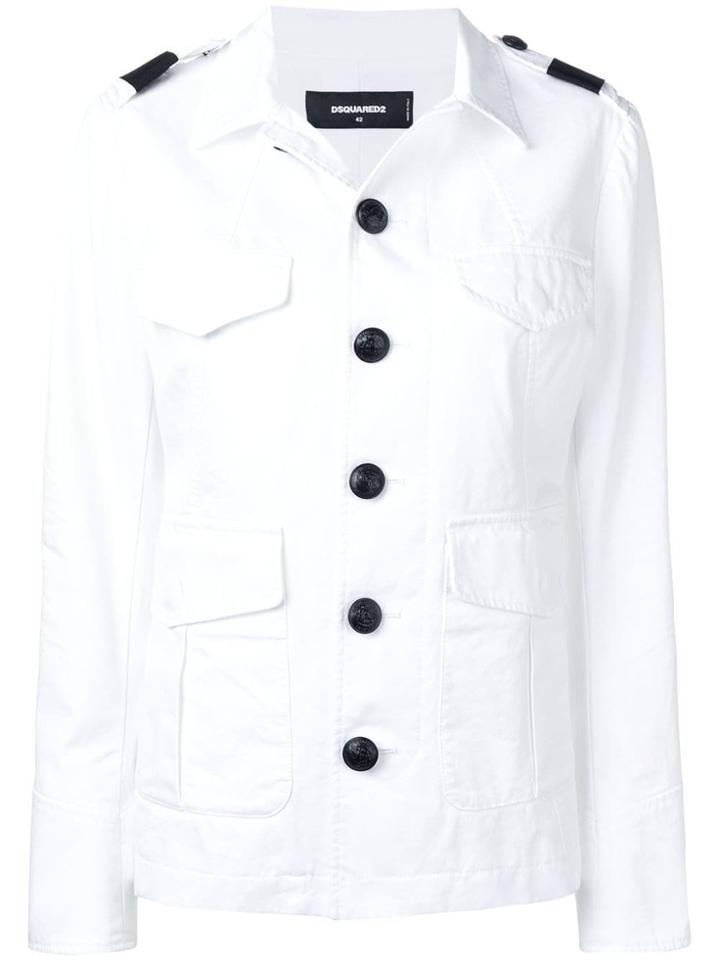 Dsquared2 Fitted Military Jacket - White