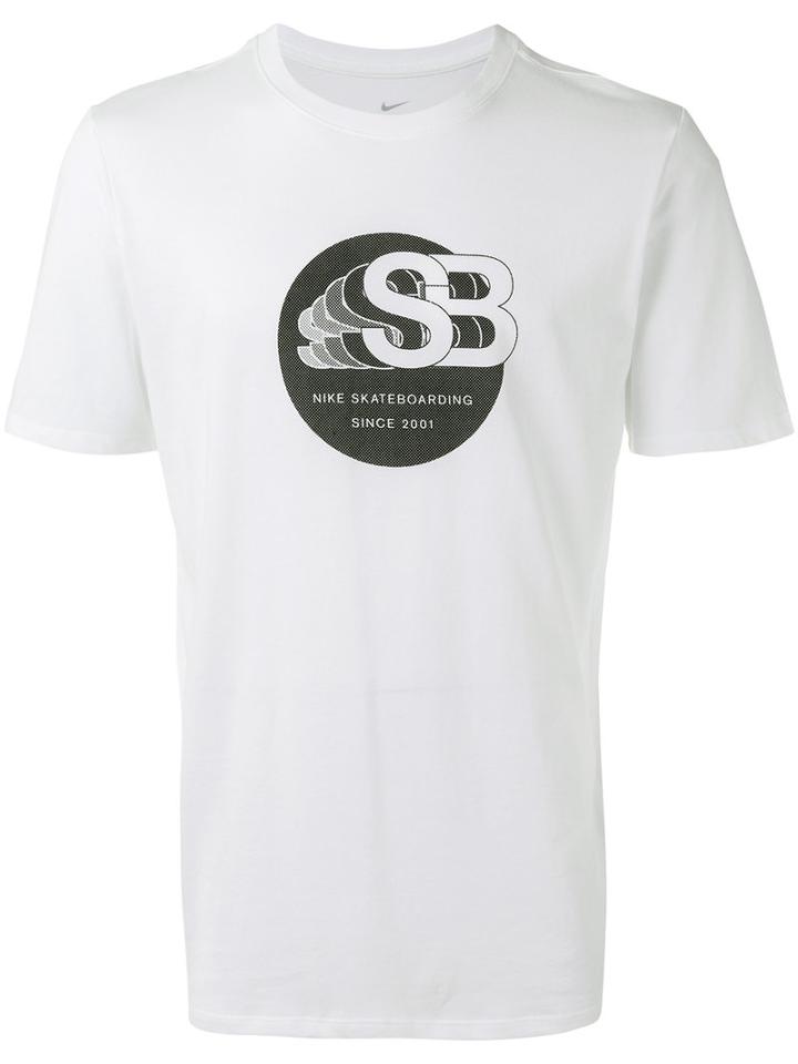 Nike Skateboard Print T-shirt, Men's, Size: Medium, White, Cotton/polyester