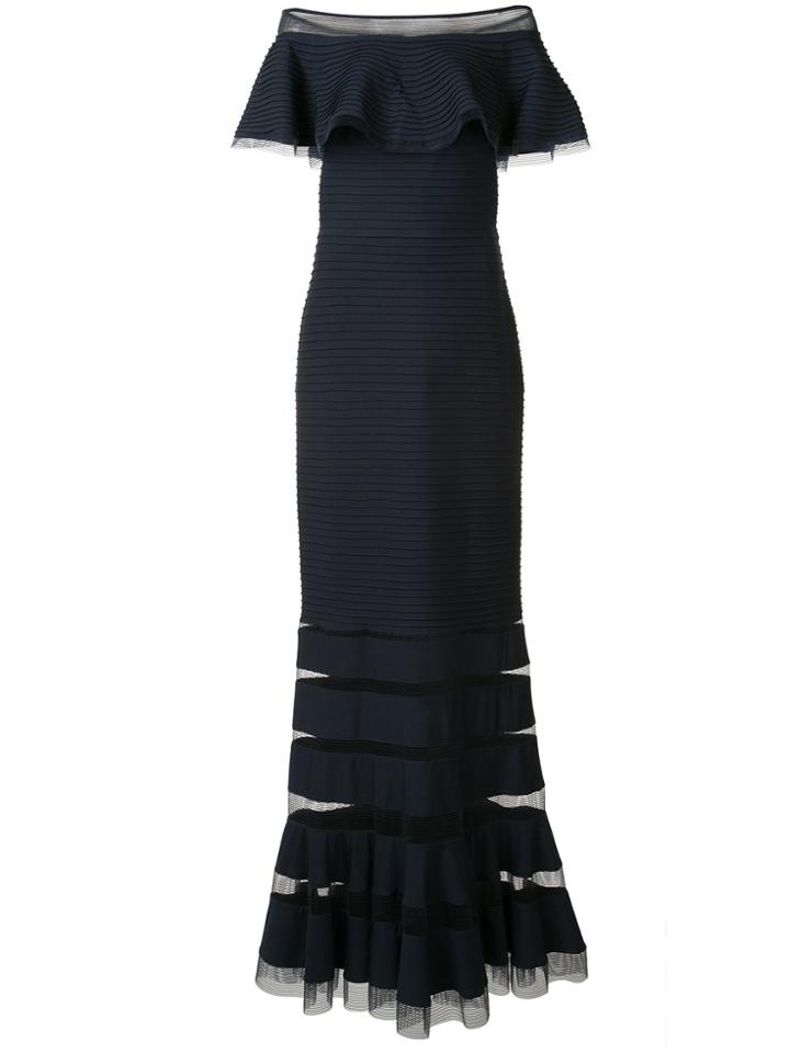 Tadashi Shoji Off-shoulders Gown - Blue