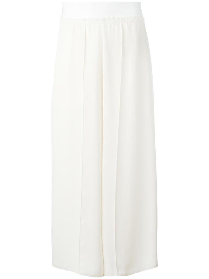 Mm6 Maison Margiela Cropped Palazzo Pants, Women's, Size: 42, White, Polyester/viscose