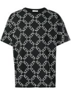 Valentino Vltn Grid T-shirt - Black