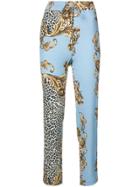 Liu Jo Animal And Baroque Print Trousers - Blue
