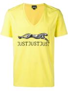 Just Cavalli Printed V-neck T-shirt - Yellow