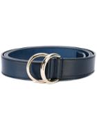 Santoni - Ring Buckle Belt - Men - Leather - M, Blue, Leather