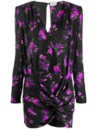 Magda Butrym Floral Print Short Dress - Black