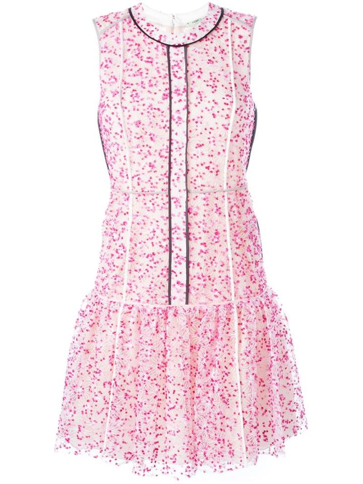 Fendi Floral Pleated Hem Dress