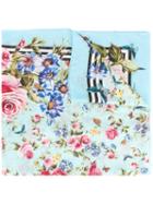 Dolce & Gabbana - Floral Print Scarf - Women - Modal/cashmere - One Size, Women's, Blue, Modal/cashmere