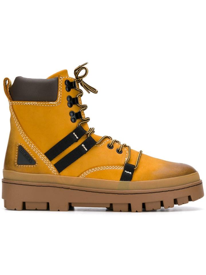 Diesel Lace-up Hiking Boots - Yellow & Orange