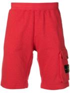 Stone Island Patch Pocket Bermuda Shorts - Red