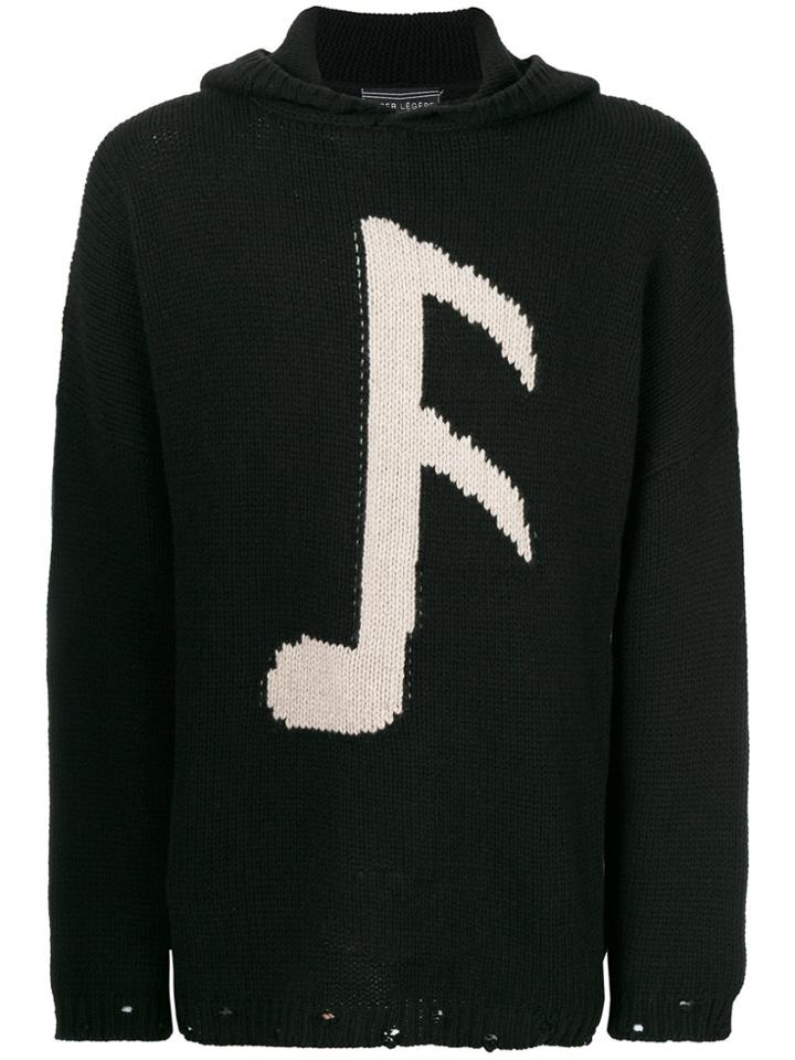 Super Légère Musical Note Hoodie - Black
