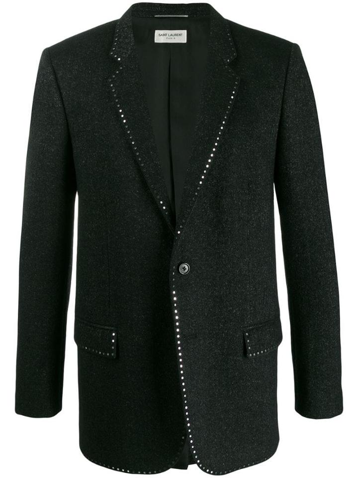 Saint Laurent Sequin-trim Blazer - Grey