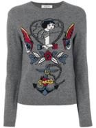 Valentino Tattoo Intarsia Jumper - Grey