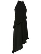 Egrey Tiered Asymmetric Midi Dress - Black