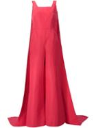 Rosie Assoulin 'superhero Detachable Cape' Jumpsuit, Women's, Size: 4, Red, Silk