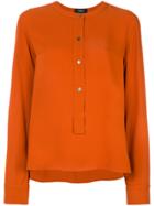 Theory Button Front Blouse - Yellow & Orange