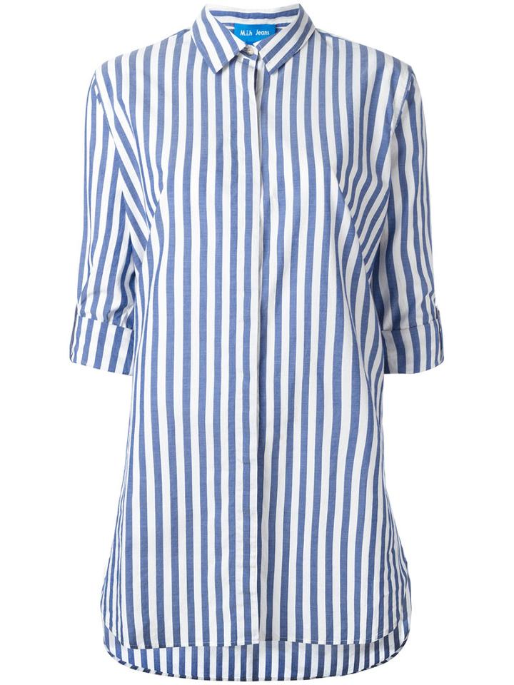 Mih Jeans - Oversized Striped Shirt - Women - Cotton - Xs, Women's, Blue, Cotton