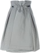 Jil Sander Navy A-line Striped Skirt