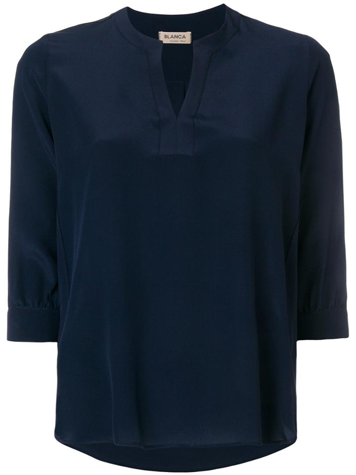 Blanca 3/4 Sleeve Blouse - Blue