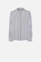 Ami Alexandre Mattiussi Striped Shirt, Men's, Size: 41, Blue, Cotton