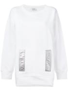 Courrèges Metallic Pocket Sweatshirt, Women's, Size: 1, White, Cotton