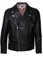H Beauty & Youth Zip Up Biker Jacket, Men's, Size: Small, Black, Sheep Skin/shearling