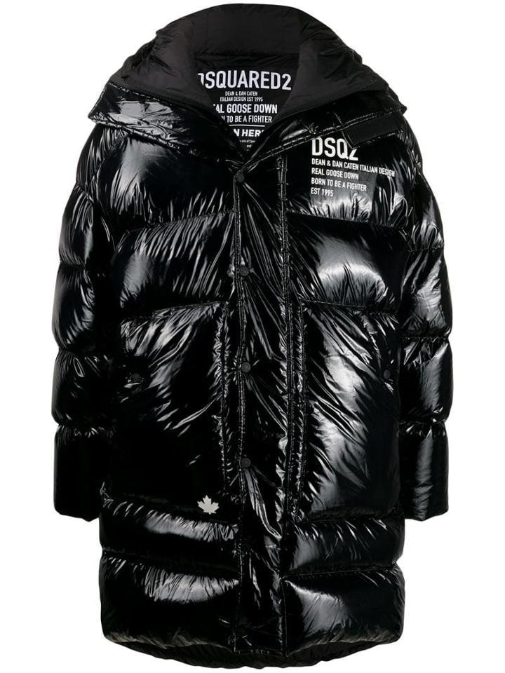 Dsquared2 Padded Logo Coat - Black