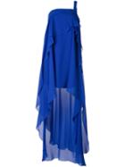 Alberta Ferretti Asymmetric Layer Dress, Women's, Size: 40, Blue, Silk/acetate/other Fibers