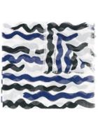 Burberry Striped Semi-sheer Scarf, Men's, Blue, Cotton/cashmere