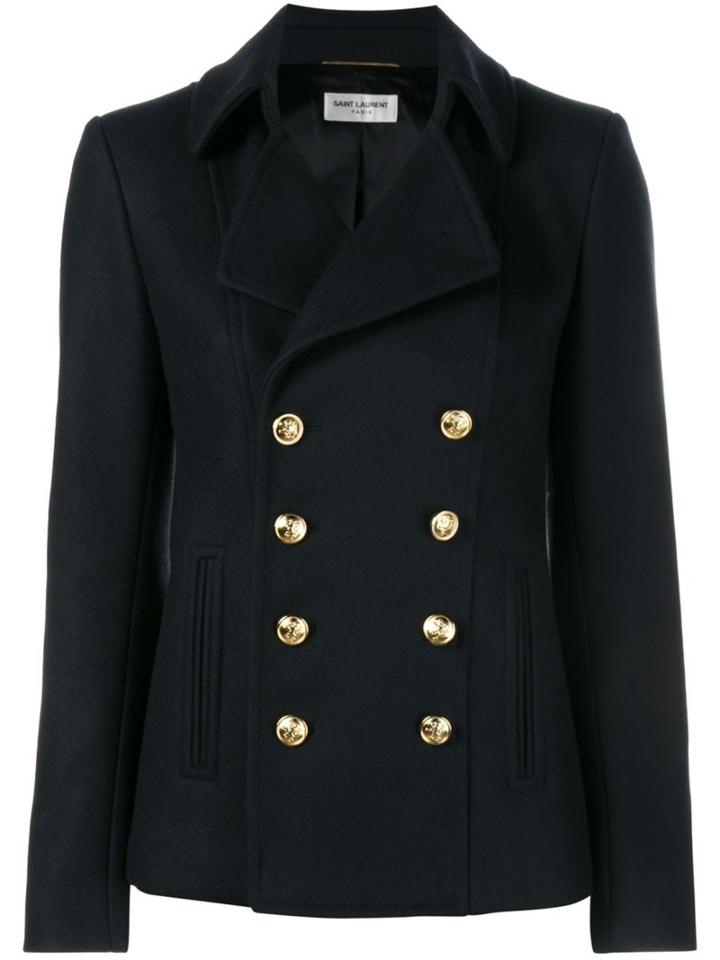 Saint Laurent Short Buttoned Peacoat