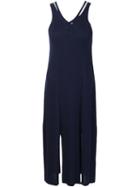 Tess Giberson Slash Detailed Ribbed Dress, Women's, Size: Medium, Blue, Cotton/viscose