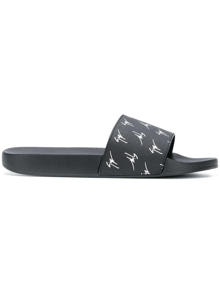 Giuseppe Zanotti Brett Signature Slides - Black