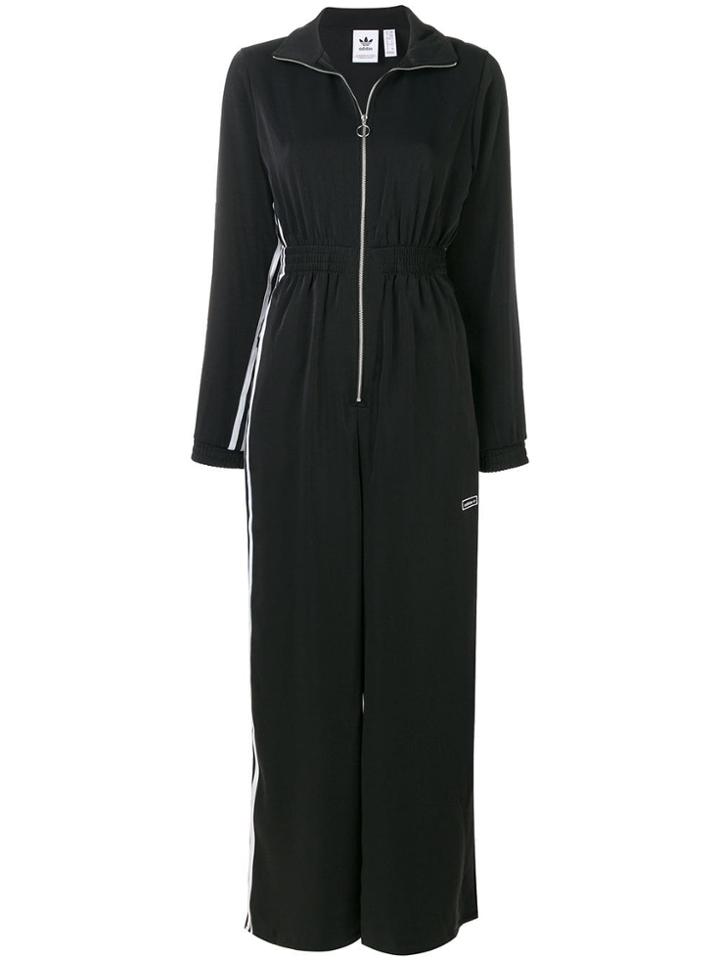 Adidas Stripe Detail Flare Jumpsuit - Black