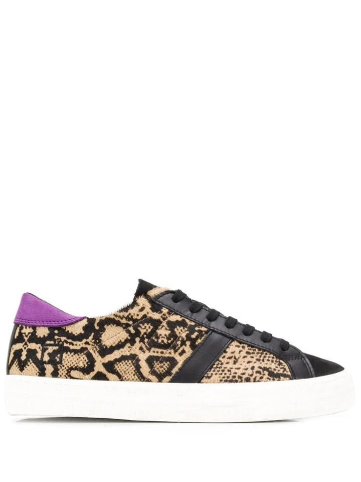 D.a.t.e. Leopard Panel Sneakers - Brown