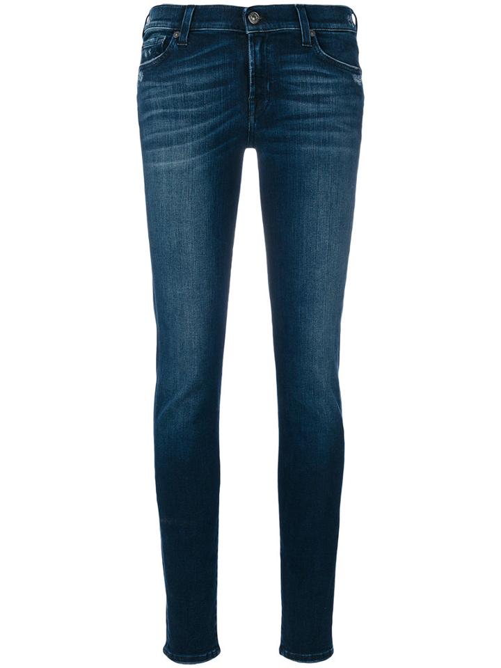 7 For All Mankind - Classic Skinny Jeans - Women - Cotton/polyester/spandex/elastane - 25, Blue, Cotton/polyester/spandex/elastane