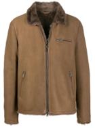 Desa 1972 Shearling Collar Zip-up Jacket - Brown