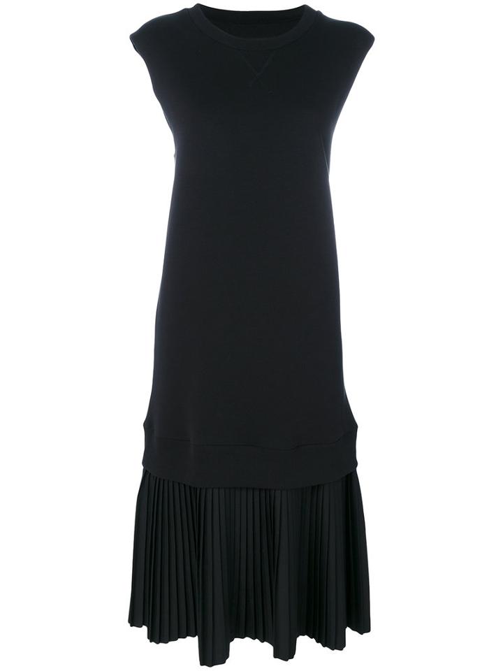 Mm6 Maison Margiela - Pleated Layered Dress - Women - Cotton - 38, Black, Cotton