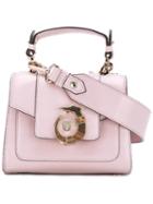 Trussardi Logo Plaque Cross-body Bag, Women's, Pink/purple, Lamb Skin/polyester
