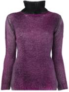 Avant Toi Ribbed Turtle Neck Sweater - Purple