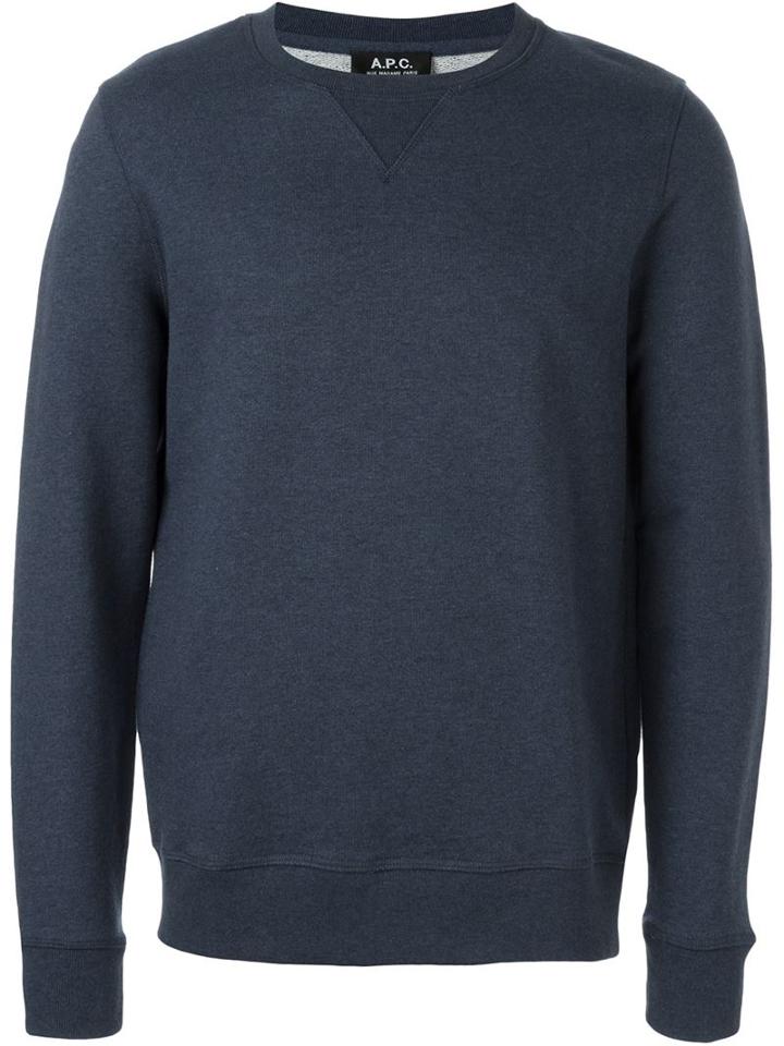 A.p.c. Classic Sweatshirt, Men's, Size: Large, Blue, Cotton