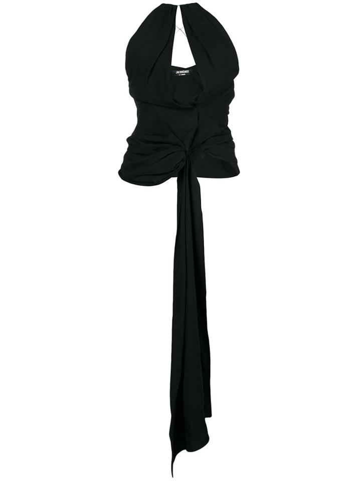 Jacquemus Halterneck Wrap Top - Black