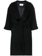 L'autre Chose Belted Robe Coat - Black