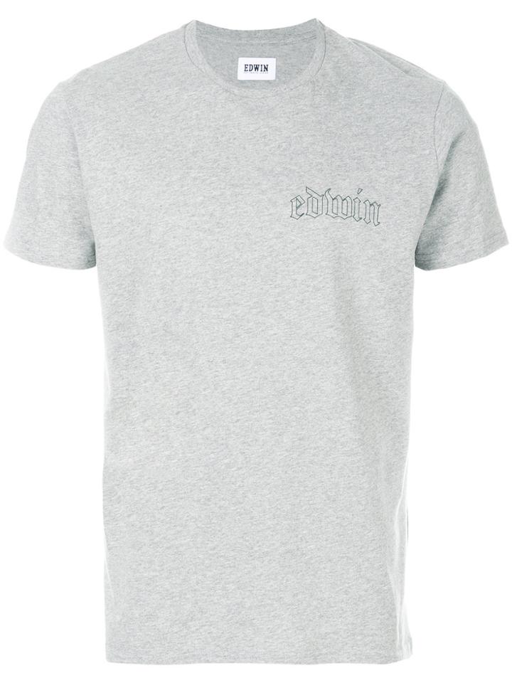 Edwin Logo Print T-shirt - Grey