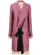 Marni Oversized Striped Coat - Pink