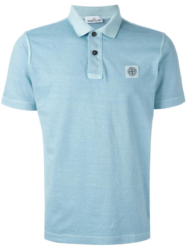 Stone Island - Logo Patch Polo Shirt - Men - Cotton - Xxl, Blue, Cotton