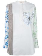 Ports 1961 Printed Panel Shirt, Women's, Size: 42, White, Cotton