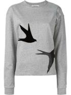 Mcq Alexander Mcqueen Swallow Patch Sweatshirt, Women's, Size: L, Grey, Cotton/polyester