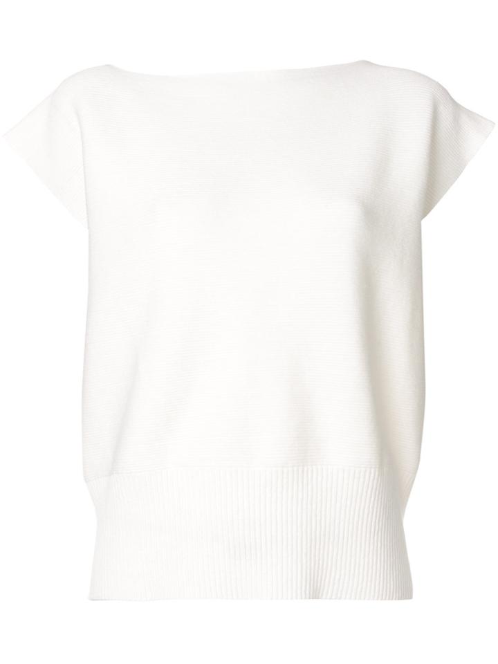 132 5. Issey Miyake Ribbed Knit Top - White